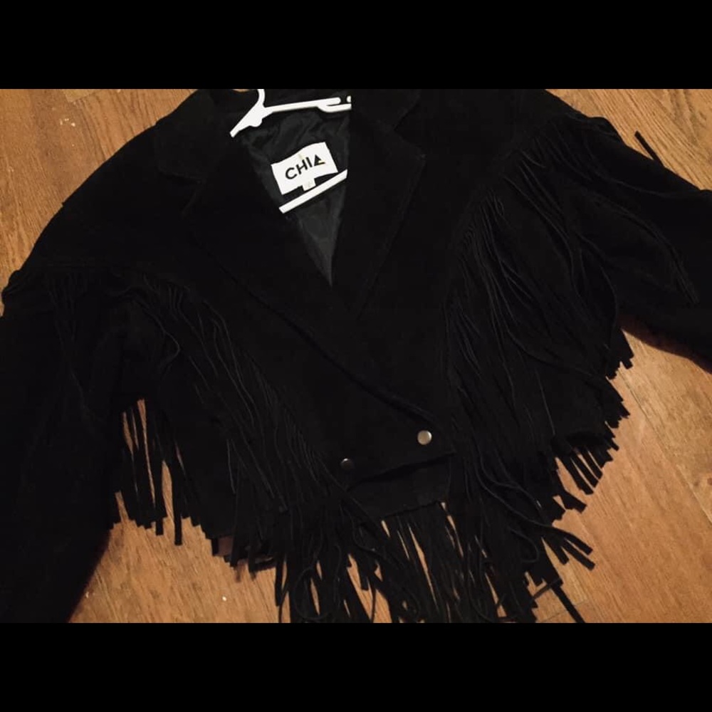 Fringe suede leather jacket western